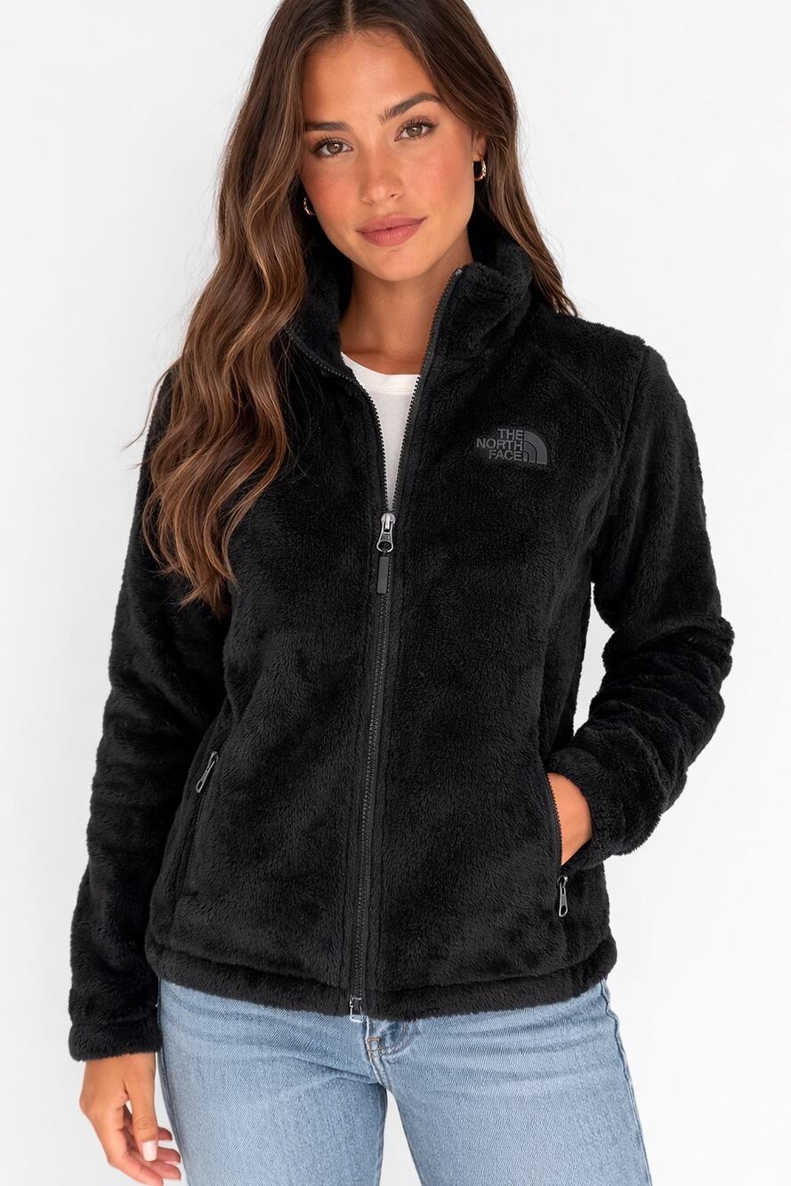 The North Face Osito Fleece Jacket Black Plush Zip Women’s Small FA18 Small